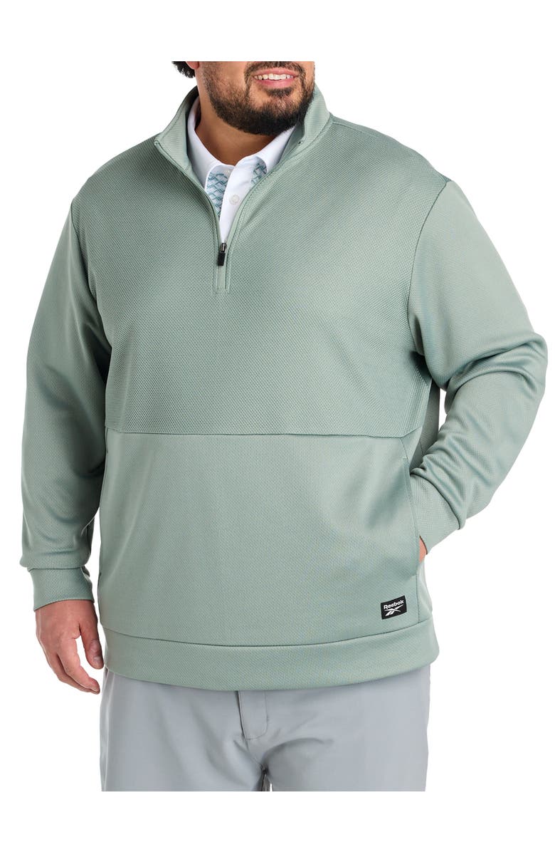 Reebok Big & Tall Performance Double-Knit 1/4-Zip Pullover, Main, color, Light Fog