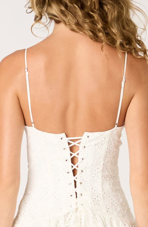 Nia Winslow Cotton Eyelet Minidress In White