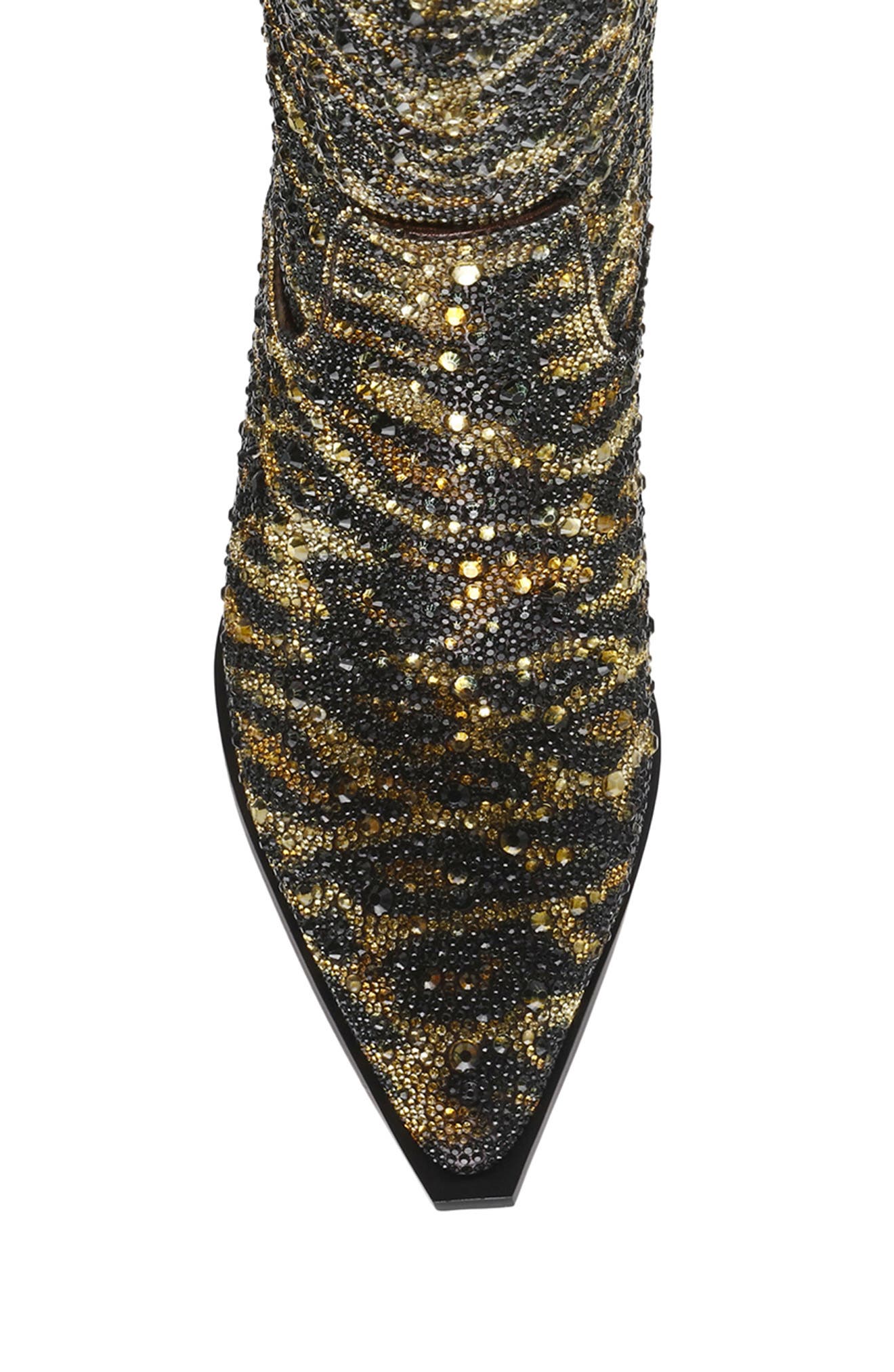 Betsey Johnson Cash Embellished Western Boot, Alternate, color, 