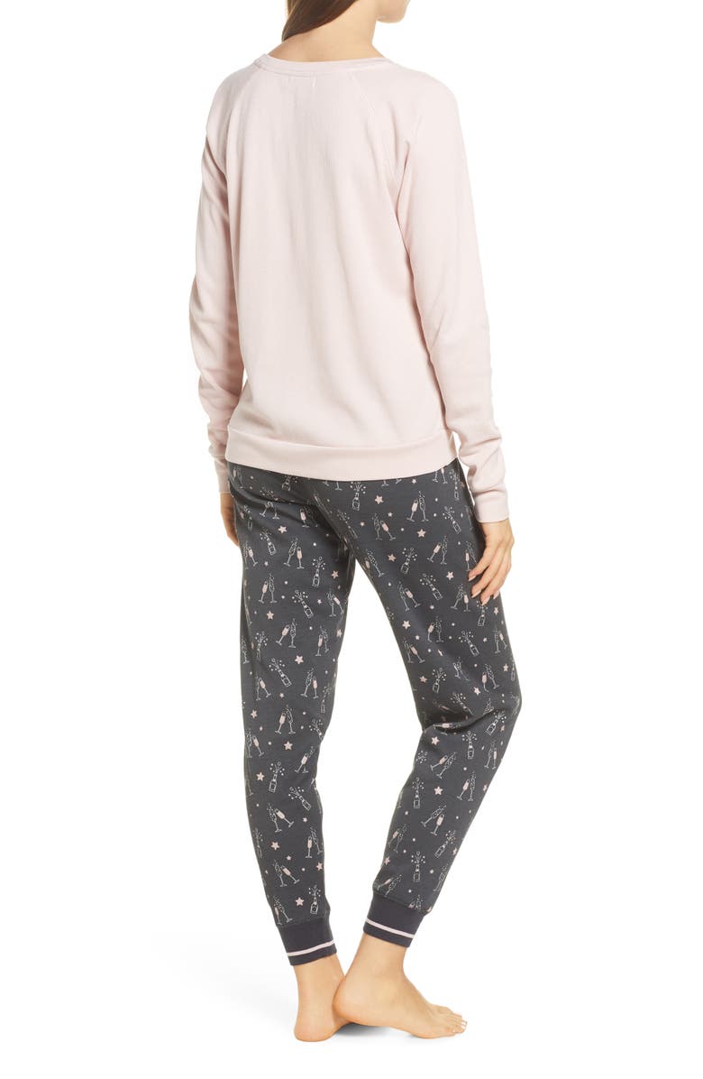 PJ Salvage Stripe Thermal Pajamas, Alternate, color, 