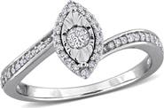 Julianna B. Diamond Halo Twist Ring Sterling Silver