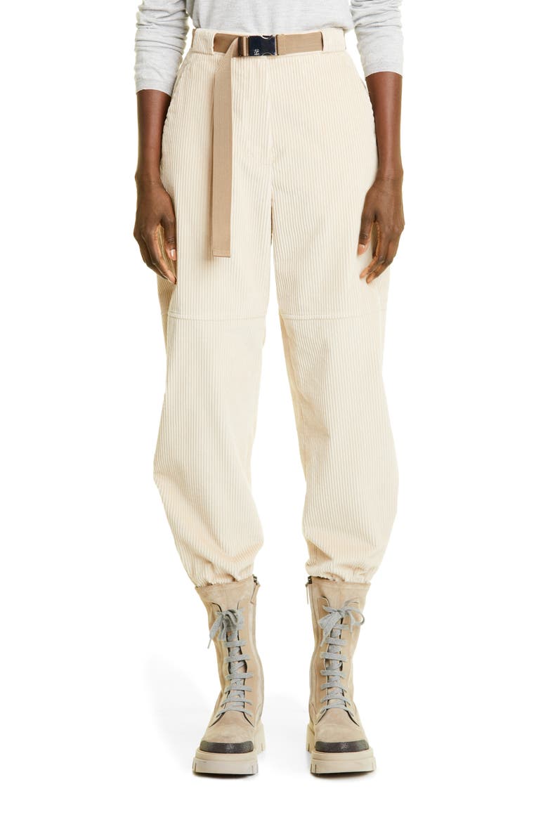 Belted Zip Cuff Corduroy Joggers, Main, color, C8667 OAT