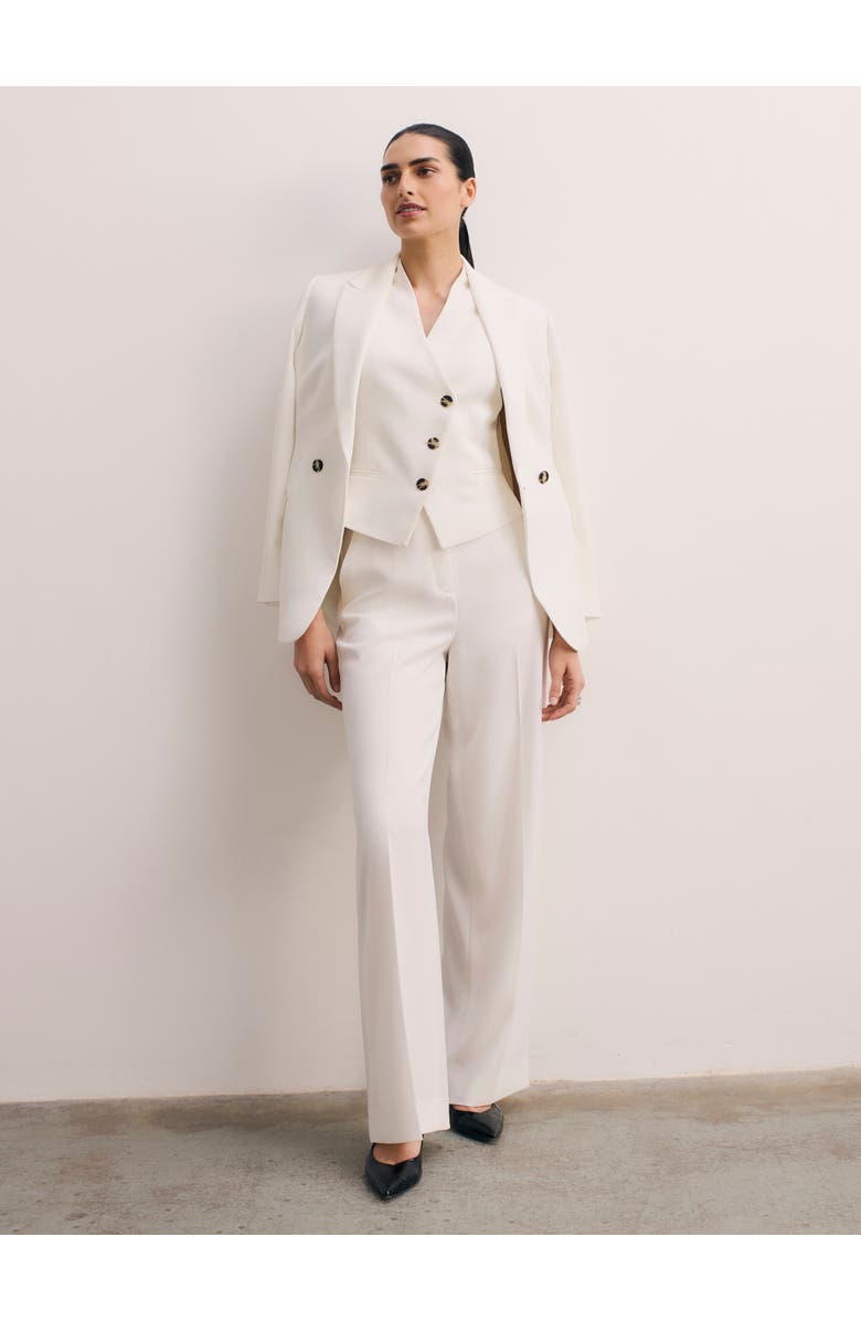 The Fold Romney Clever Crepe Waistcoat, Alternate, color, Ivory