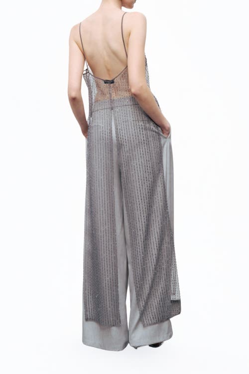 Nocturne Bead Embroidered Maxi Vest In Black