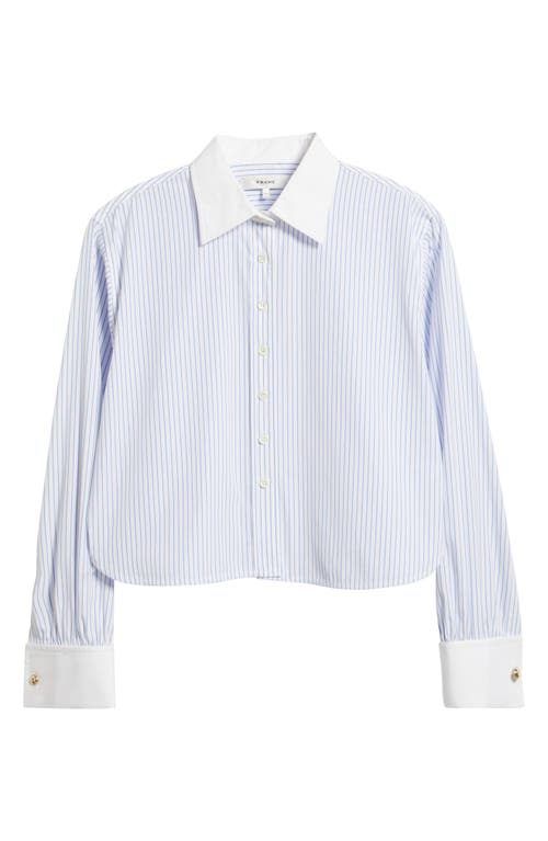 Frame Womens Oxford Blue Multi The Charles Stripe Cotton Shirt In White