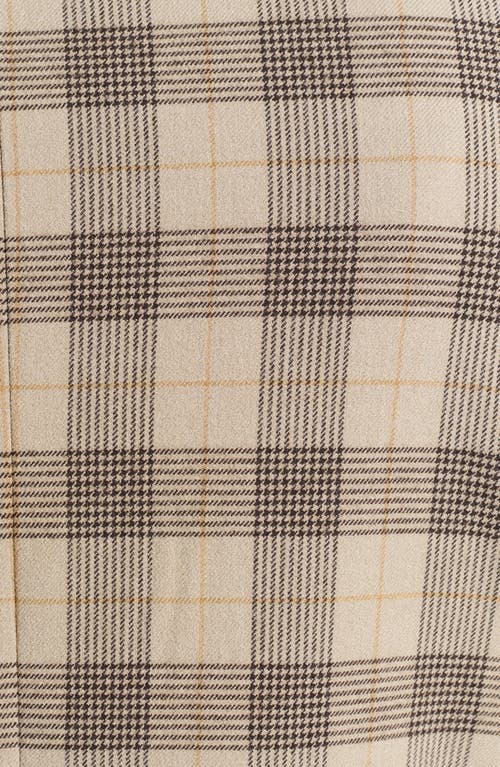 Savile Row Co Camel Glen Plaid Blazer In Brown