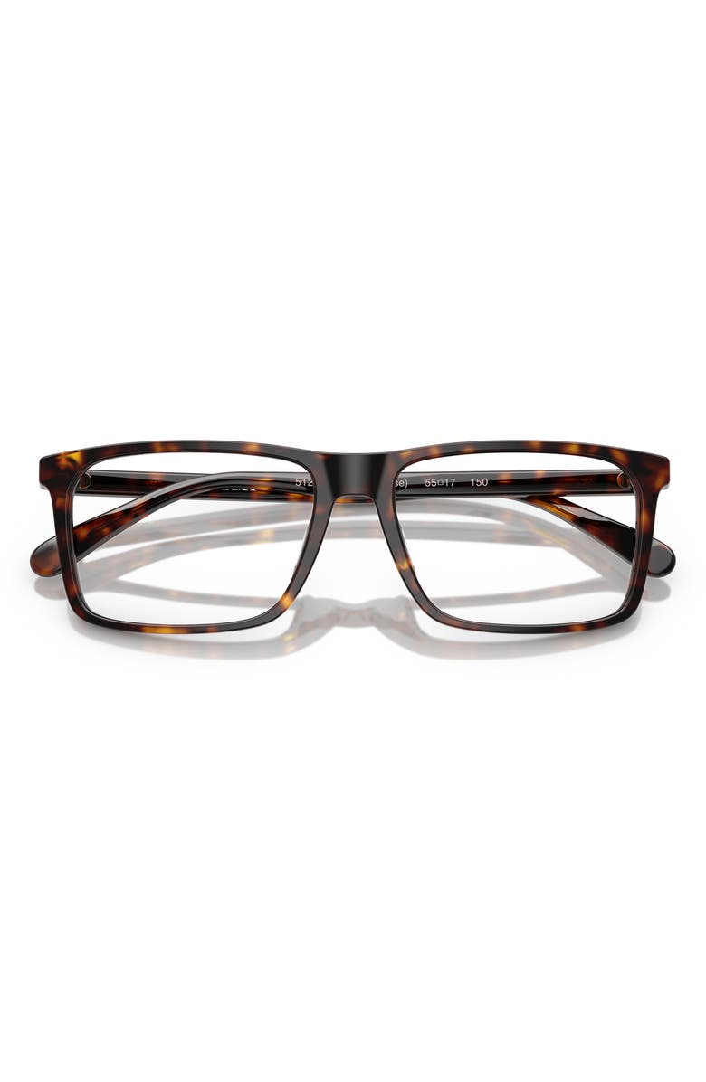 COACH 58mm Rectangle Optical Glasses, Alternate, color, Dark Tortoise / Demo Lens