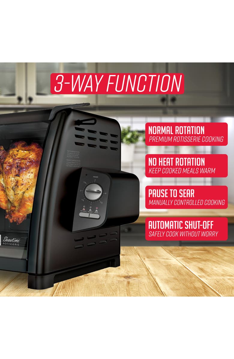 RONCO Modern Rotisserie Oven, Large Capacity (15lbs) Countertop Oven, Multi-Purpose Basket for Versatile Cooking, Easy-to-Use Controls, Alternate, color, Black