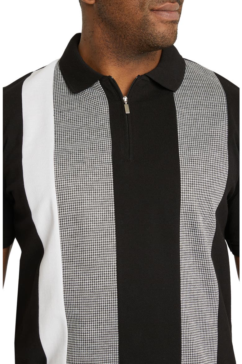 Huxlie Splice Half Zip Polo, Alternate, color, BLACK