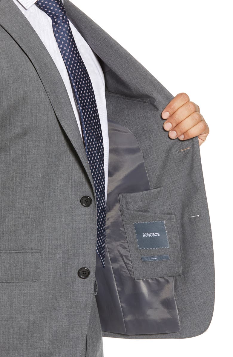 Bonobos Jetsetter Slim Fit Stretch Wool Suit Jacket, Alternate, color, Light Grey