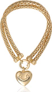 Juicy Couture Layered Heart Bracelet, Gold Tone