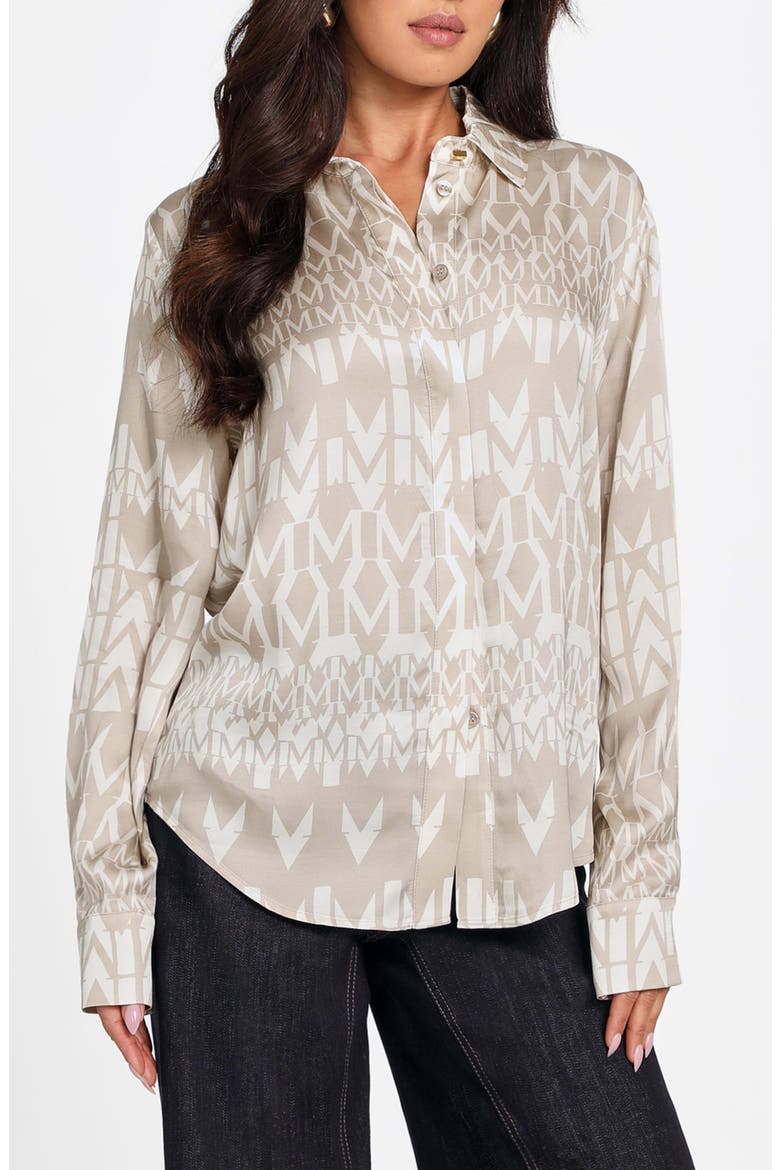 New Melissa Paisley Button-Up Shirt, Main, color, MONOGRAM BEIGE/ WHITE