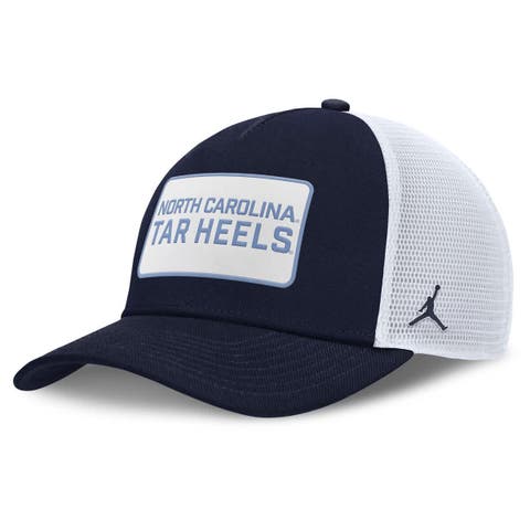 Men's Jordan Brand Navy/White North Carolina Tar Heels 2025 On-Field Rise Patch Trucker Adjustable Hat