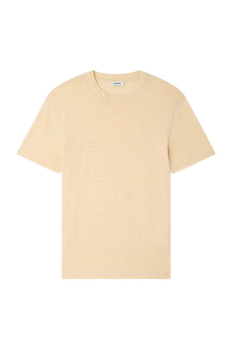 Certified linen T-shirt, Alternate, color, Butter cream