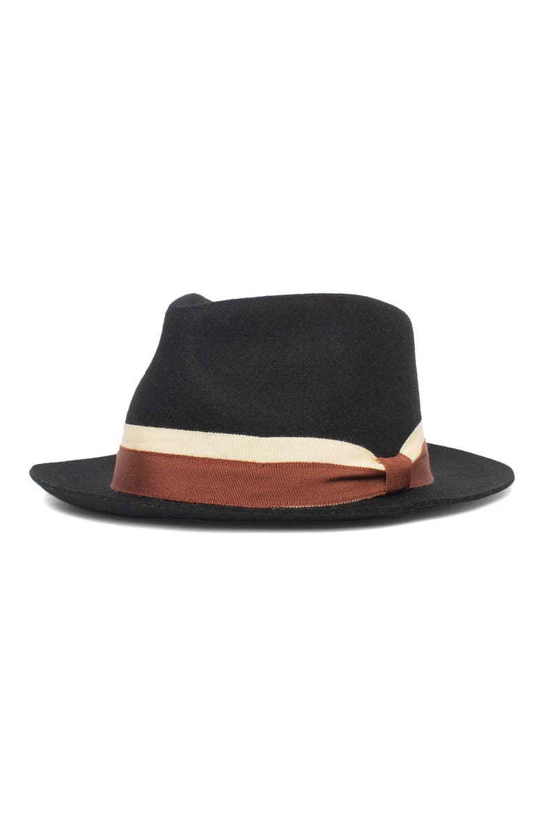 Wheeler Wool Felt Trilby, Main, color, BLACK