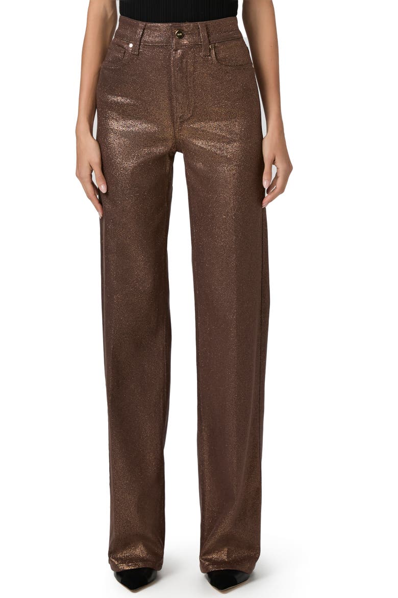 Sasha Coated High Waist Wide Leg Jeans, Main, color, BRHRNLUXE