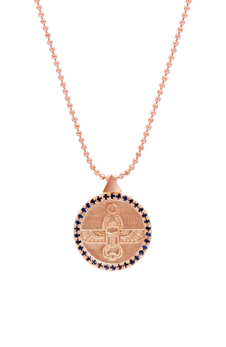 Congés Scarab Transformation Coin Pendant Necklace, Main, color, 
