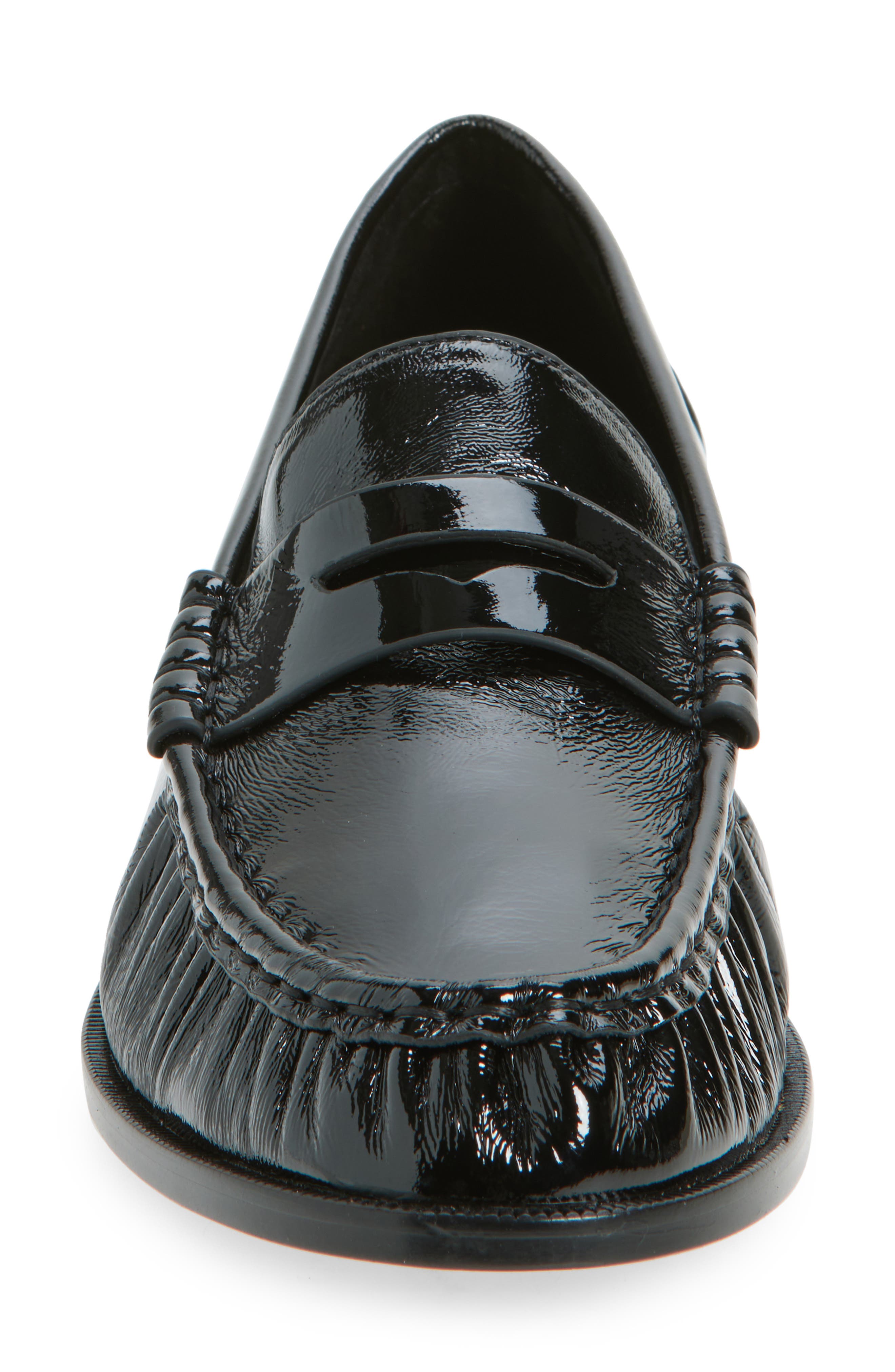 Jeffrey Campbell Stallone Penny Loafer, Alternate, color, Black Crinkle Patent