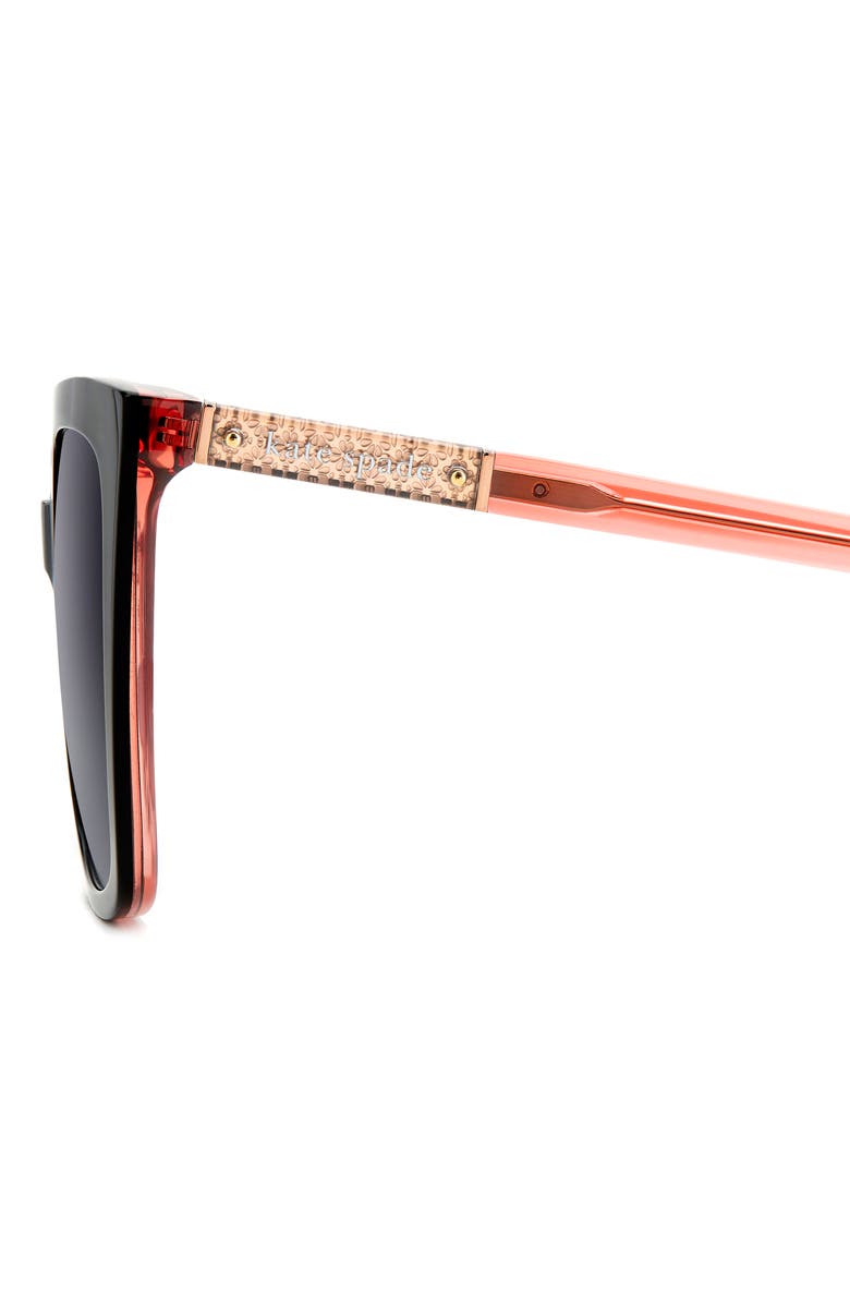 Kate Spade New York marlowe 55mm gradient square sunglasses, Alternate, color, Black Pink/ Grey Shaded
