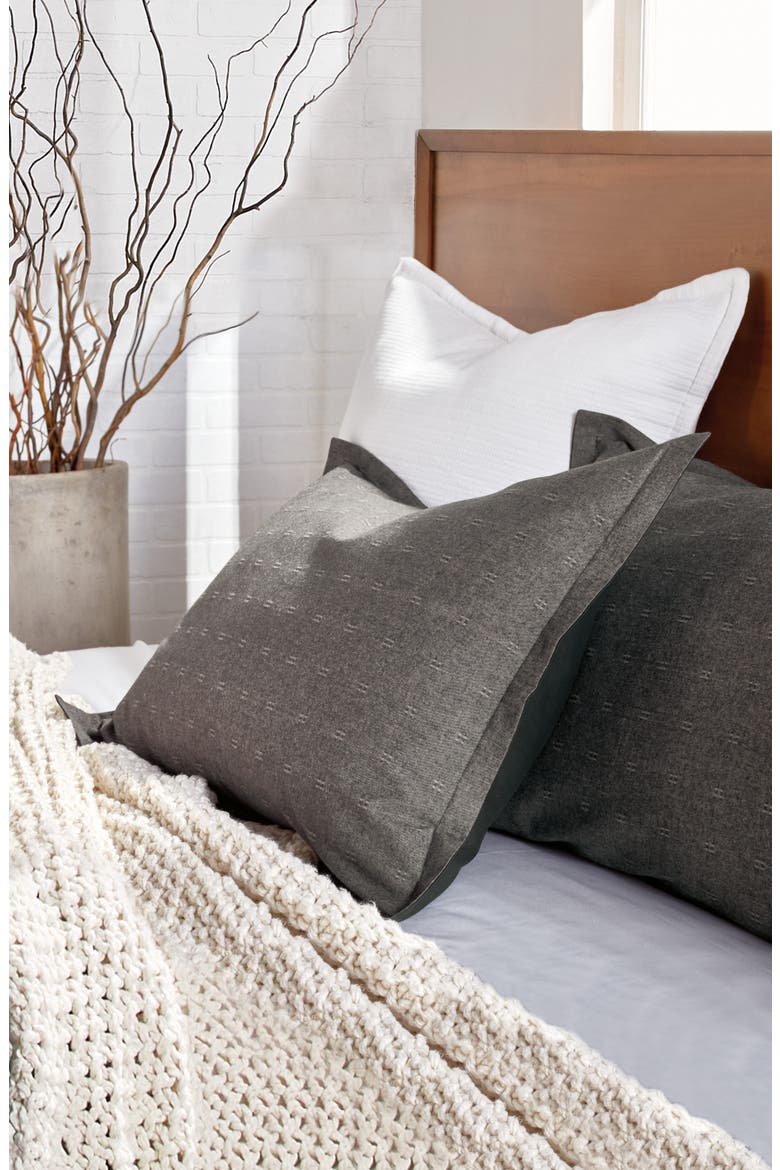 Pure Flannel Sham, Alternate, color, CHARCOAL
