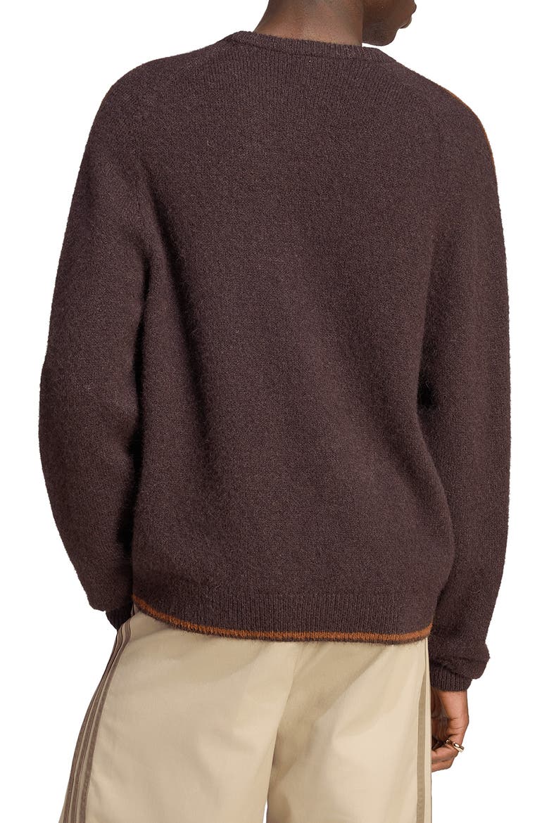 3-Stripes Fluffy Knit Sweater, Alternate, color, AURORA COFFEE