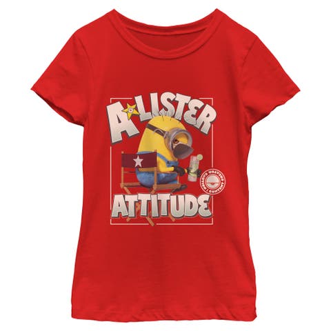 Girl's Minions & Monsters A Star Lister Attitude  Graphic T-Shirt