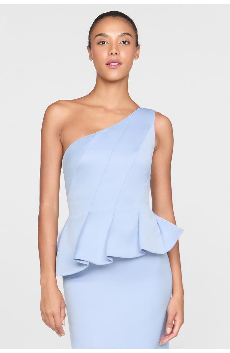 Theia Zenobia Duchess Satin Gown, Alternate, color, Serenity Blue