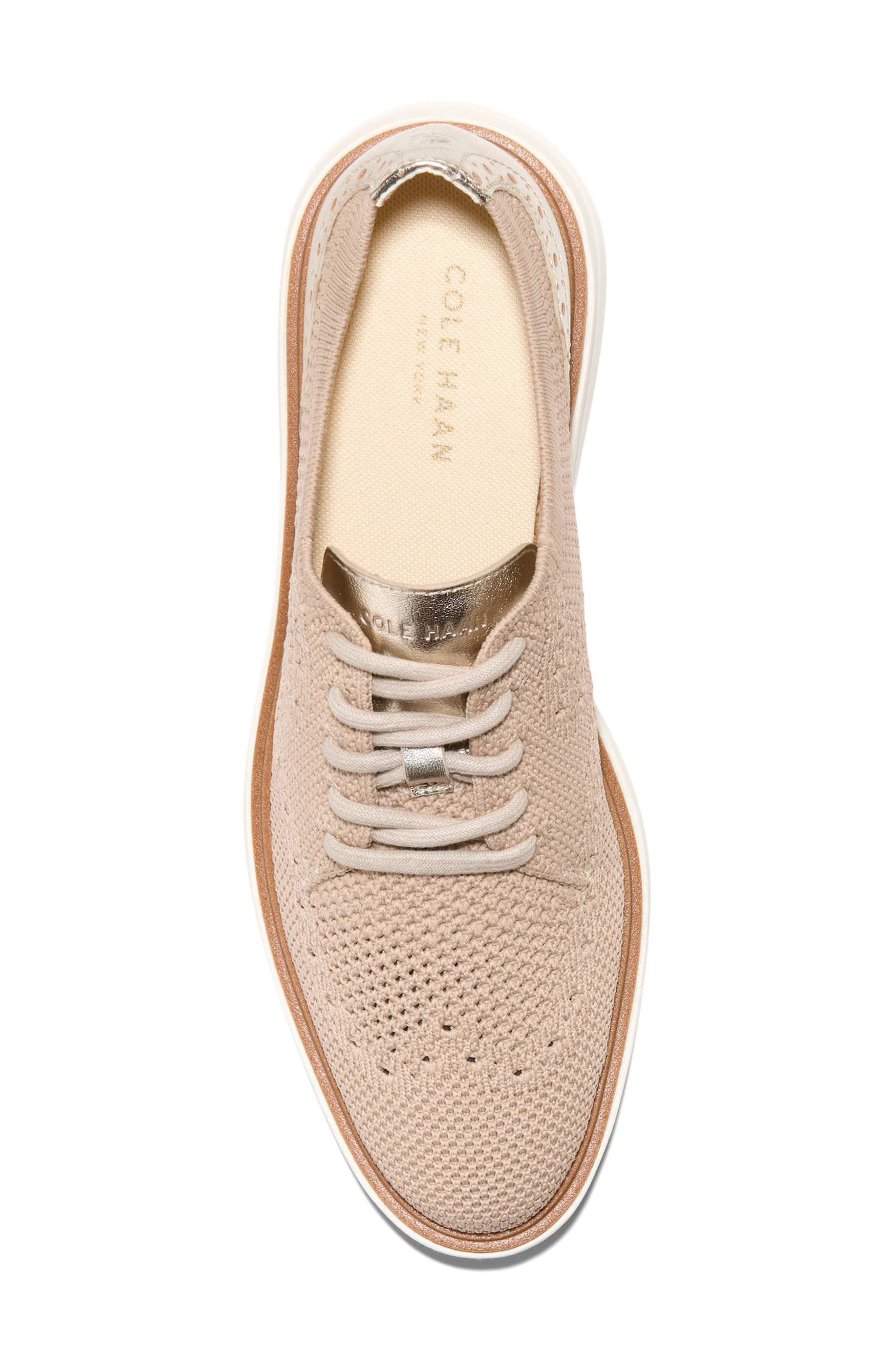 Cole Haan OriginalGrand Cityspectre Knit Derby, Alternate, color, Sesame Stitchlite / Soft Gold