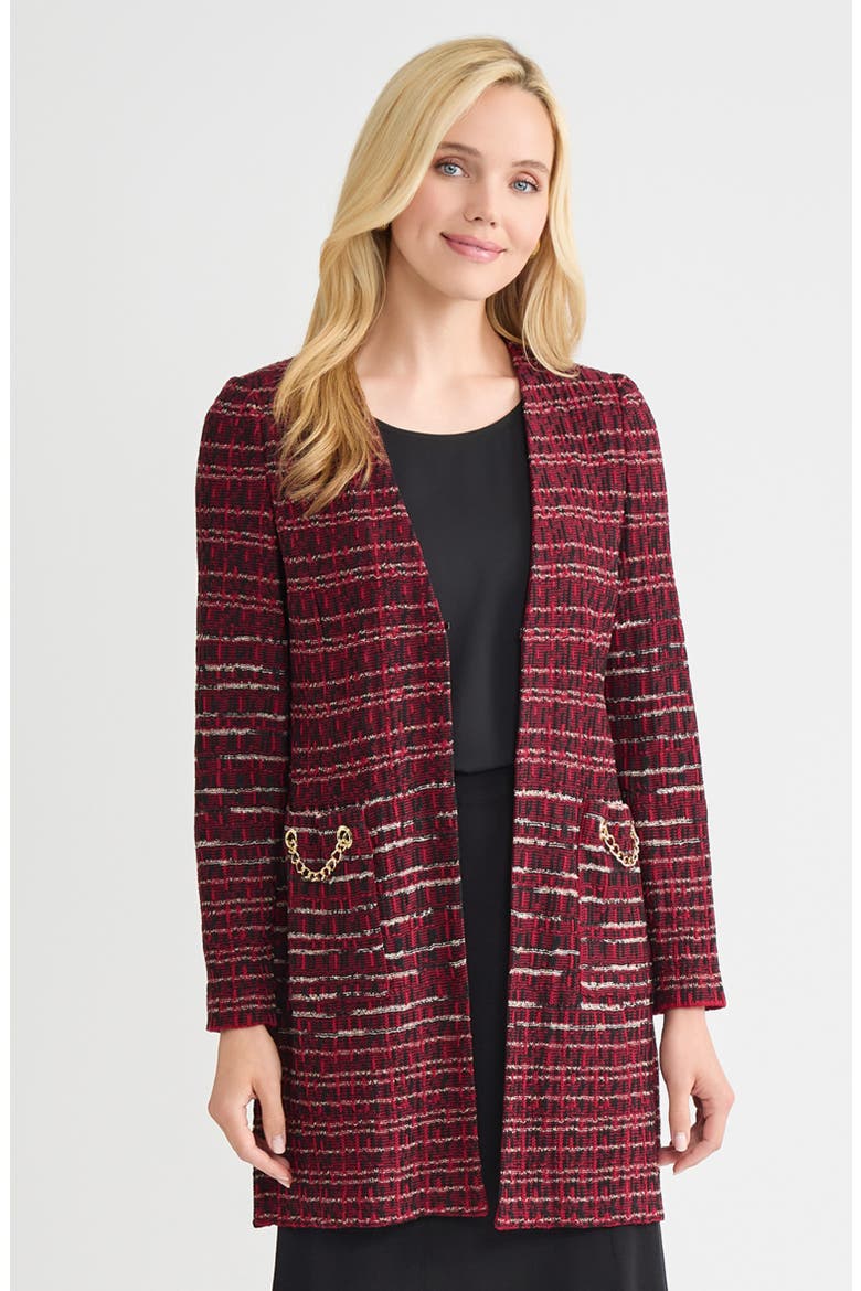 Heritage Multi-Stitch Knit Jacket, Main, color, Scarlet Red/Sand