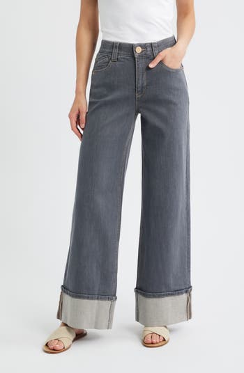 'Ab'Solution Skyrise Cuffed Wide Leg Jeans