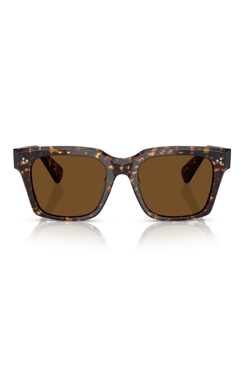 52mm Polarized Pillow Sunglasses, Main, color, TORTOISE