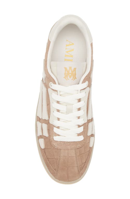 Amiri Suede Pacific Bones Low-top Sneakers In Brown