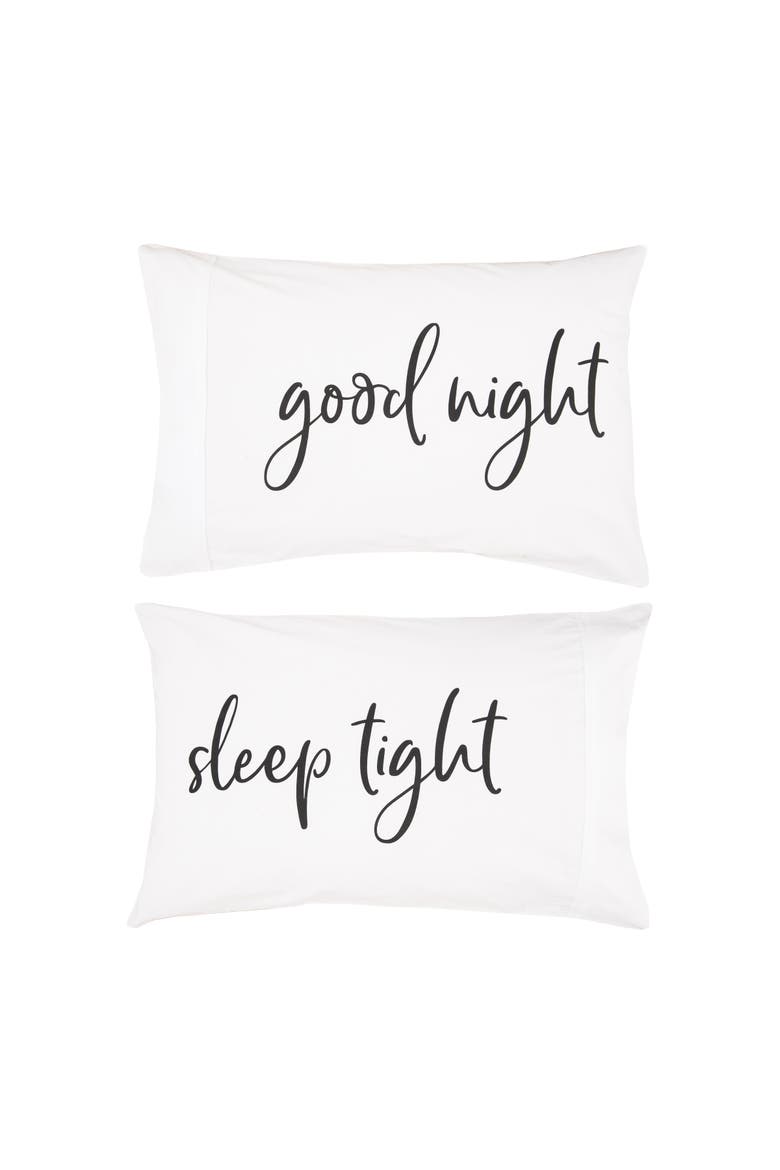 20" x 30" Goodnight Sleeptight Pillowcase Set, Main, color, White