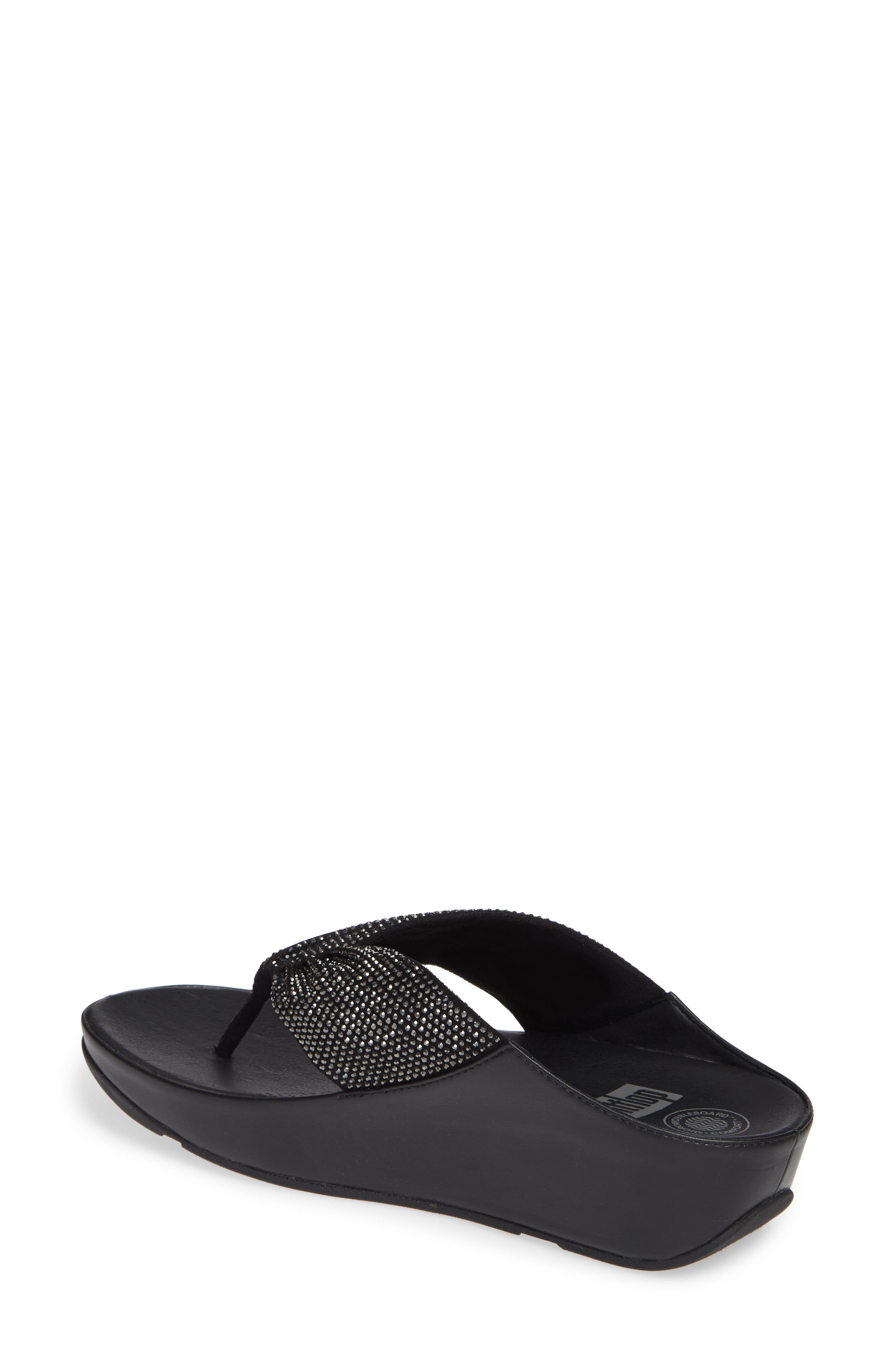 FitFlop Twiss Crystal Flip Flop, Alternate, color, Black