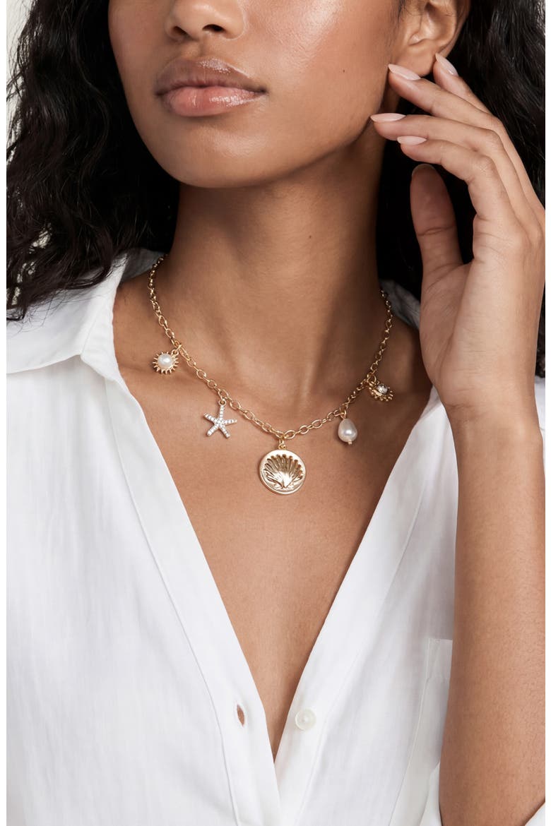 Coastal Charm Necklace, Alternate, color, GOLD