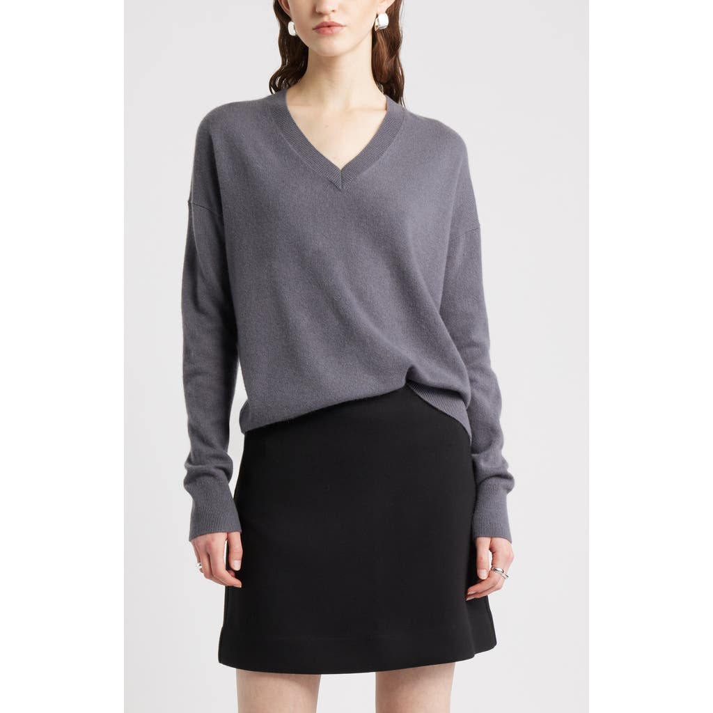 Nordstrom V-neck Cashmere Sweater In Gray