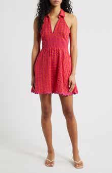Quinnen Texture Smocked Fit & Flare Minidress