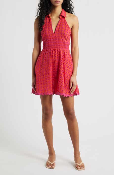 Quinnen Texture Smocked Fit & Flare Minidress