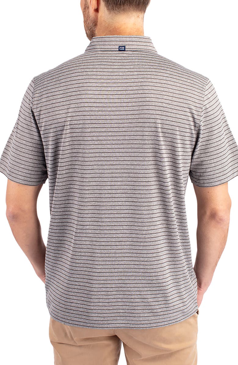 Cutter & Buck Forge Heather Stripe Recycled Blend Polo, Alternate, color, Elemental Grey Heather