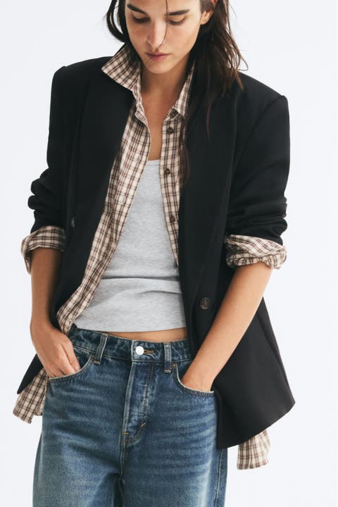 Double-Breasted Casual Blazer