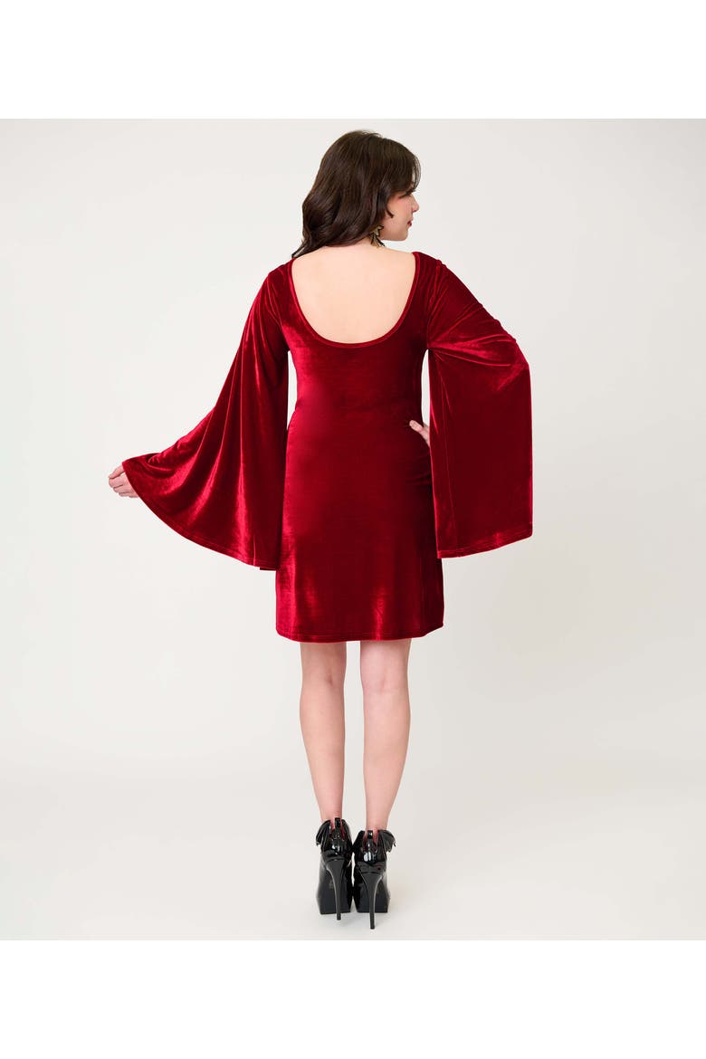 Angel Sleeve Downtown Scene Mini Fit & Flare Dress, Alternate, color, Red Crescent Moon
