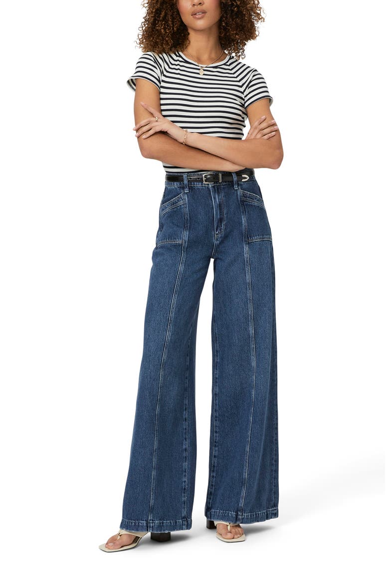 Portia Inset Pocket Wide Leg Jeans, Alternate, color, BRONX