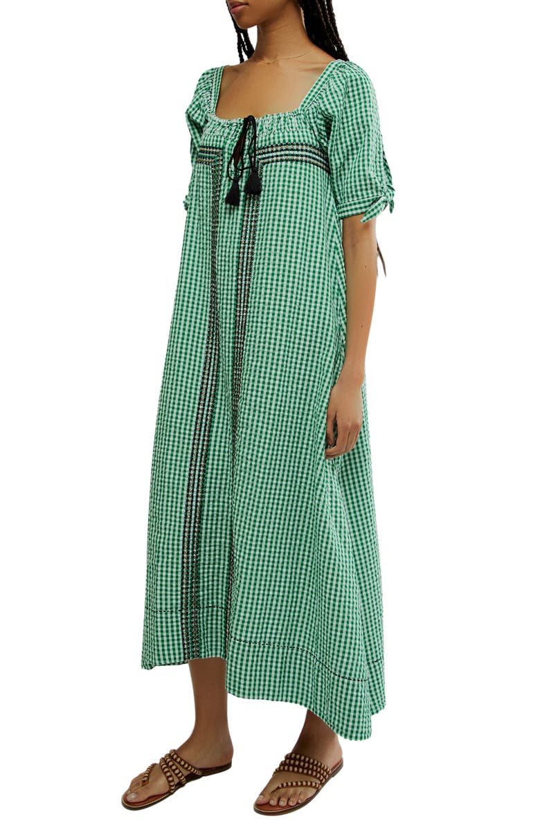 Free People Cass Gingham Cotton Seersucker Maxi Dress, Alternate, color, 