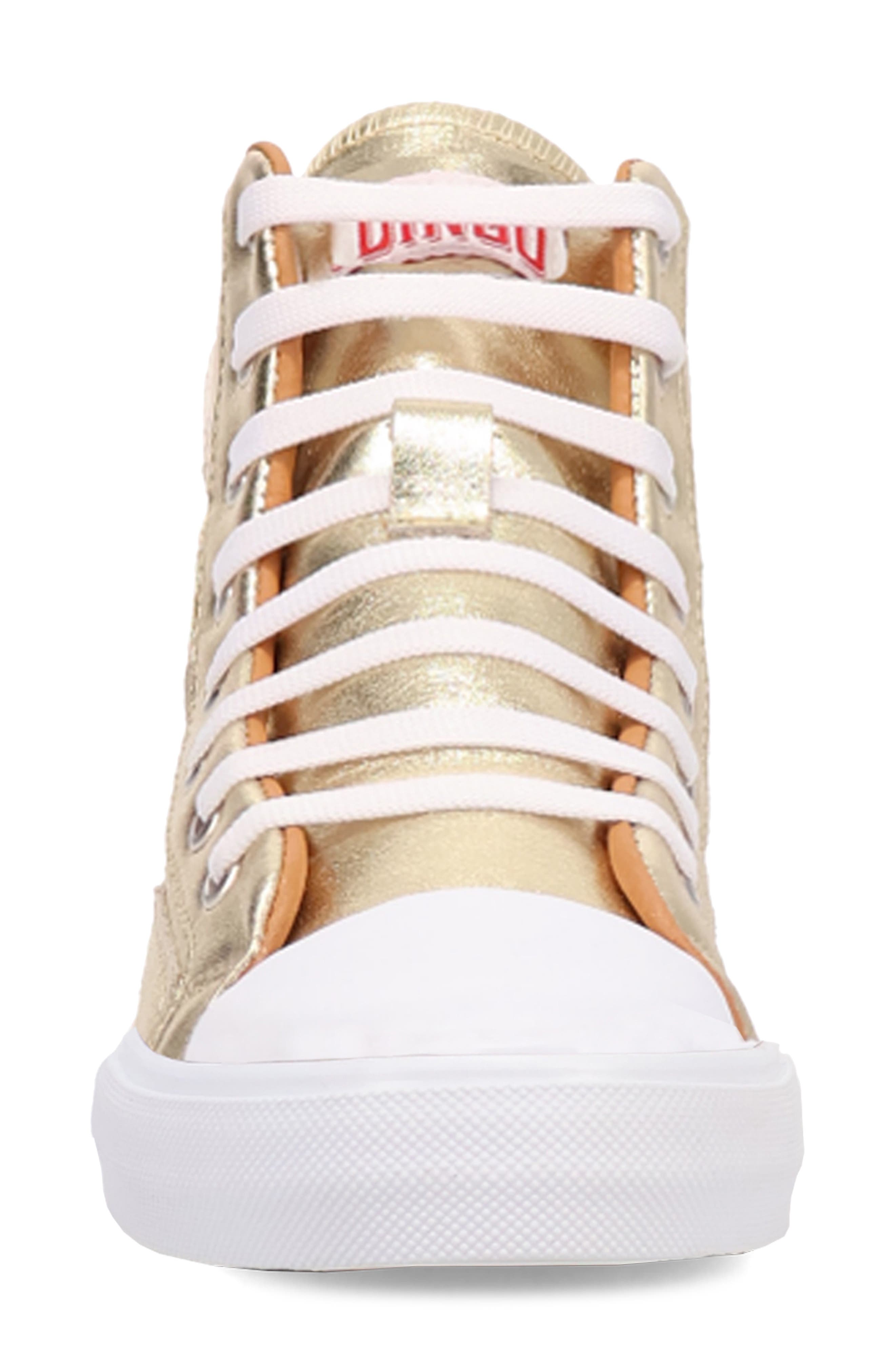 Knarly High Top Sneaker, Alternate, color, GOLD
