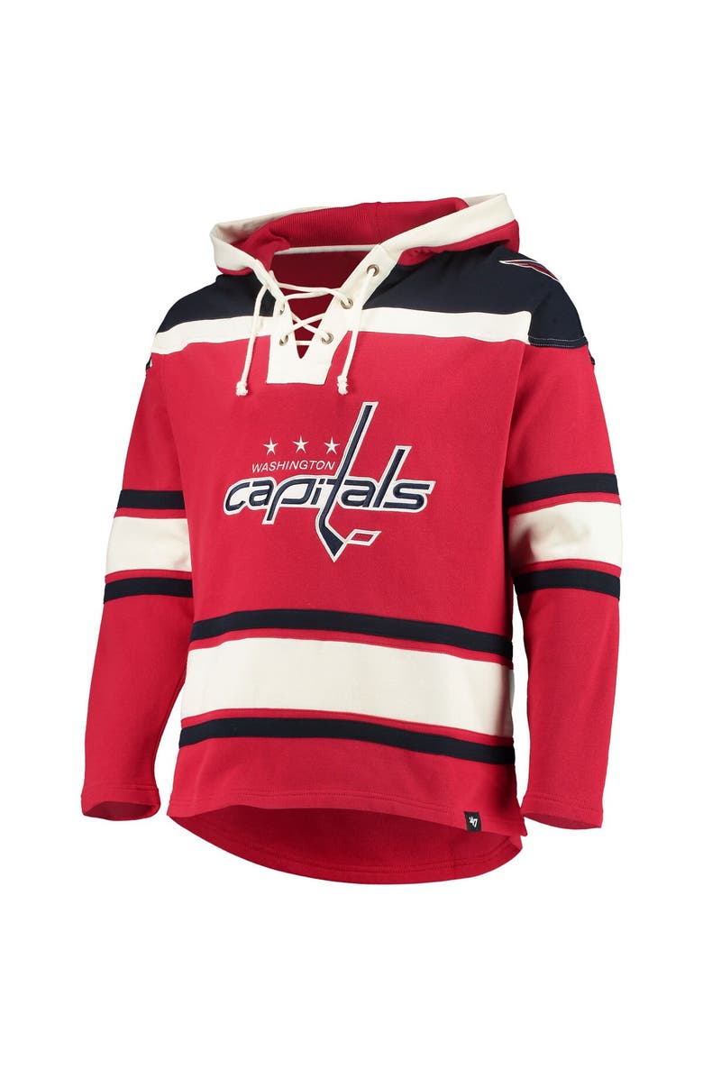 '47 Men's '47 Red Washington Capitals Superior Lacer Pullover Hoodie, Alternate, color, Red