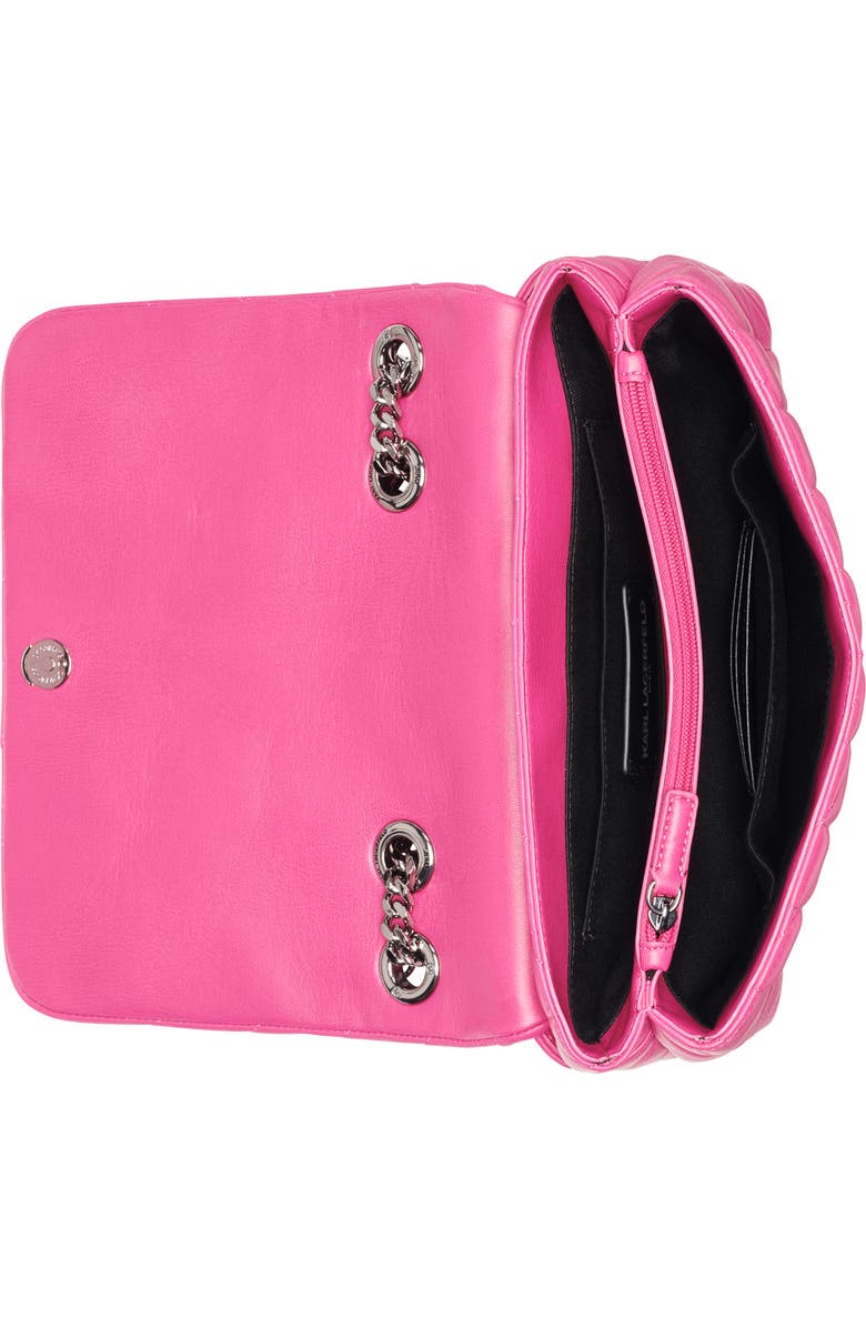 KARL LAGERFELD PARIS Lafayette Quilted Leather Crossbody Bag, Alternate, color, Fuchsia