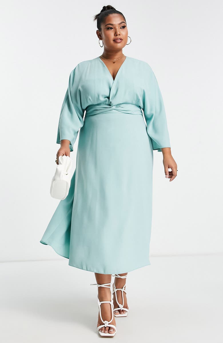 ASOS DESIGN Curve Twist Front Dress, Alternate, color, 