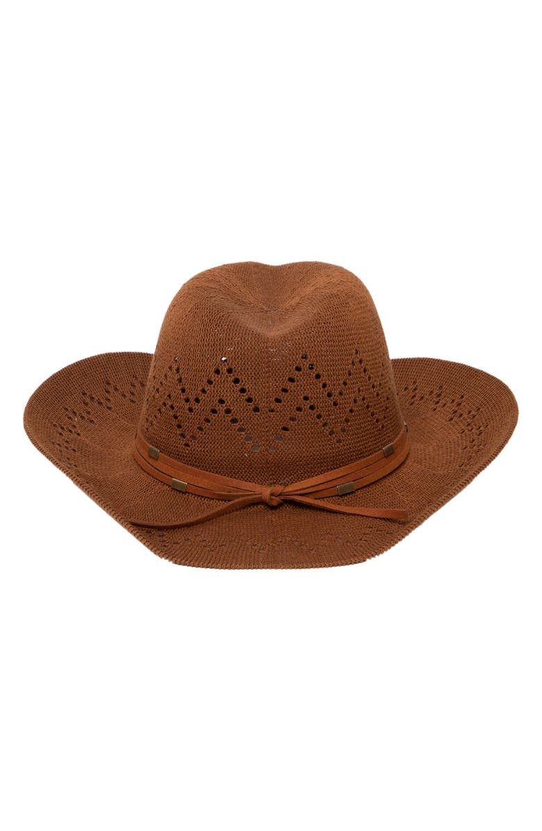 San Diego Hat Open Knit Cowboy Hat, Alternate, color, Brown
