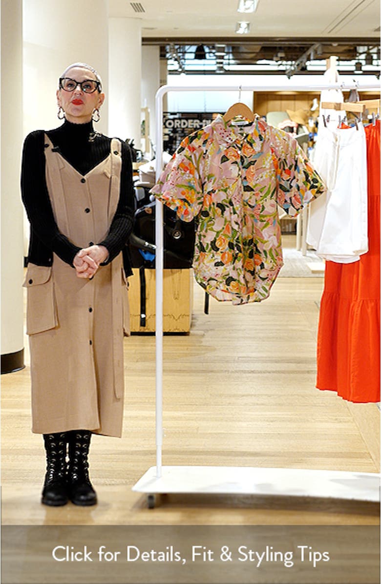 Meadow Floral Puff Sleeve Button-Up Top, sales video thumbnail