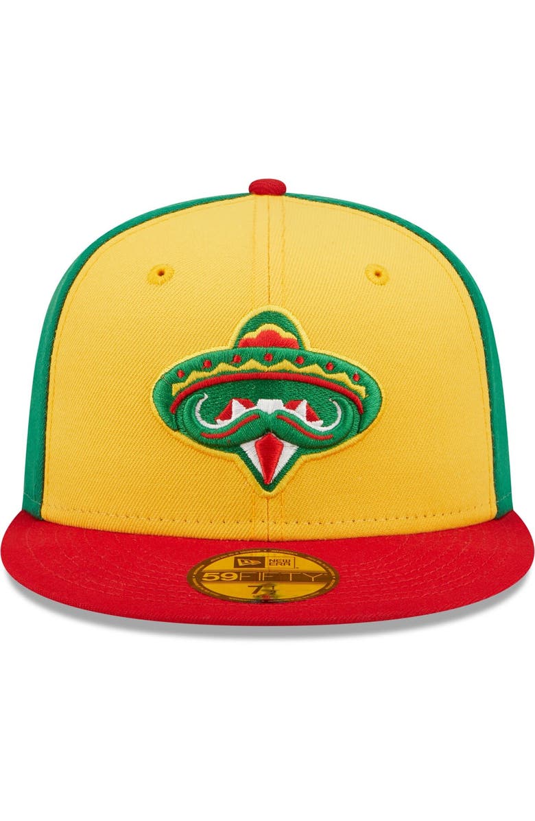 New Era Men's New Era Yellow/Red Diamantes de Arkansas Copa De La Diversion 59FIFTY Fitted Hat, Alternate, color, 